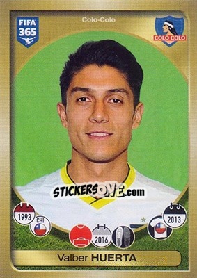 Figurina Valber Huerta - FIFA 365: 2016-2017 - Panini