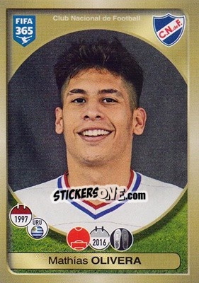 Sticker Mathías Olivera - FIFA 365: 2016-2017 n. 571 - Panini
