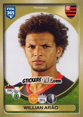 Sticker Willian Arão - FIFA 365: 2016-2017 - Panini