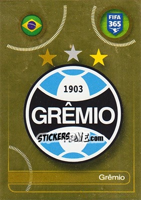 Sticker Grêmio Logo - FIFA 365: 2016-2017 n. 617 - Panini