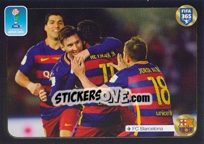 Sticker Luis Suarez / Lionel Messi / Neymar Jr. / Jordi Alba (FC Barcelona) - FIFA 365: 2016-2017 n. 645 - Panini