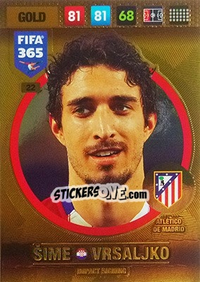 Sticker Šime Vrsaljko - FIFA 365: 2016-2017. Adrenalyn XL n. 22 - Panini