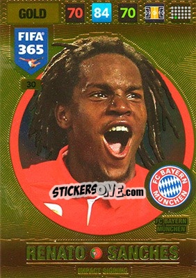 Sticker Renato Sanches - FIFA 365: 2016-2017. Adrenalyn XL n. 30 - Panini