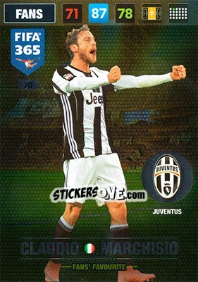 Sticker Claudio Marchisio - FIFA 365: 2016-2017. Adrenalyn XL n. 70 - Panini