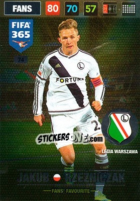 Figurina Jakub Rzezniczak - FIFA 365: 2016-2017. Adrenalyn XL - Panini