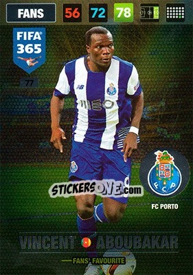 Sticker Vincent Aboubakar - FIFA 365: 2016-2017. Adrenalyn XL n. 77 - Panini