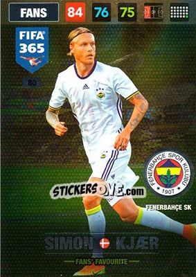 Sticker Simon Kjaer - FIFA 365: 2016-2017. Adrenalyn XL - Panini