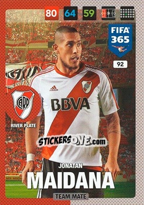 Cromo Jonatan Maidana - FIFA 365: 2016-2017. Adrenalyn XL - Panini