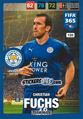 Sticker Christian Fuchs - FIFA 365: 2016-2017. Adrenalyn XL n. 120 - Panini