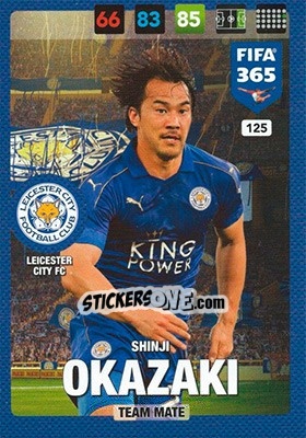 Sticker Shinji Okazaki - FIFA 365: 2016-2017. Adrenalyn XL n. 125 - Panini