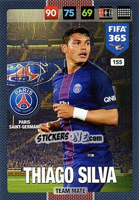 Sticker Thiago Silva - FIFA 365: 2016-2017. Adrenalyn XL n. 155 - Panini