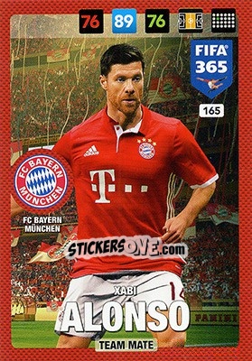 Sticker Xabi Alonso - FIFA 365: 2016-2017. Adrenalyn XL n. 165 - Panini