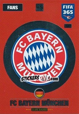 Sticker Club Badge - FIFA 365: 2016-2017. Adrenalyn XL n. 167 - Panini