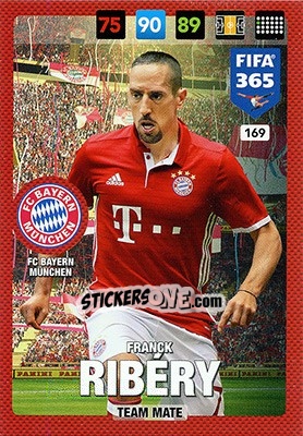 Sticker Franck Ribéry - FIFA 365: 2016-2017. Adrenalyn XL n. 169 - Panini