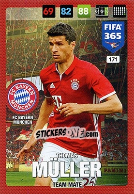 Sticker Thomas Müller - FIFA 365: 2016-2017. Adrenalyn XL n. 171 - Panini