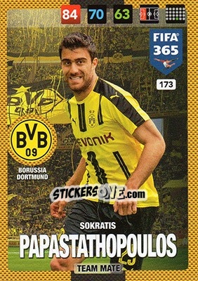 Sticker Sokratis Papastathopoulos - FIFA 365: 2016-2017. Adrenalyn XL n. 173 - Panini