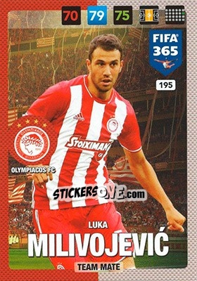 Sticker Luka Milivojevic - FIFA 365: 2016-2017. Adrenalyn XL n. 195 - Panini