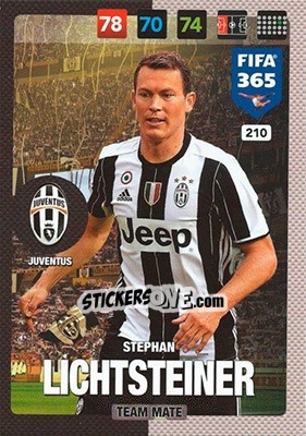 Sticker Stephan Lichtsteiner - FIFA 365: 2016-2017. Adrenalyn XL n. 210 - Panini