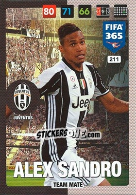 Sticker Alex Sandro - FIFA 365: 2016-2017. Adrenalyn XL n. 211 - Panini