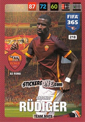 Sticker Antonio Rüdiger - FIFA 365: 2016-2017. Adrenalyn XL n. 218 - Panini