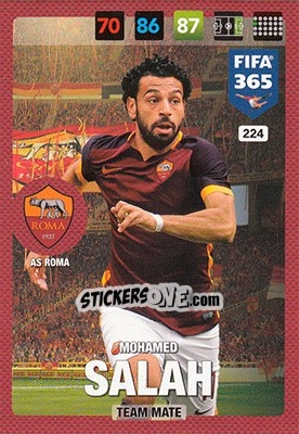 Sticker Mohamed Salah - FIFA 365: 2016-2017. Adrenalyn XL n. 224 - Panini