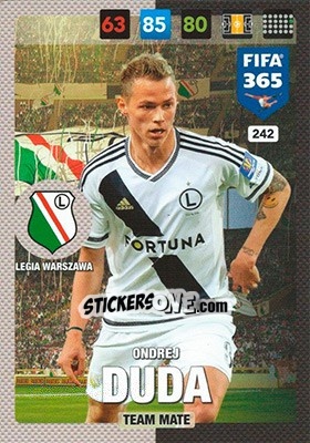 Sticker Ondrej Duda - FIFA 365: 2016-2017. Adrenalyn XL n. 242 - Panini