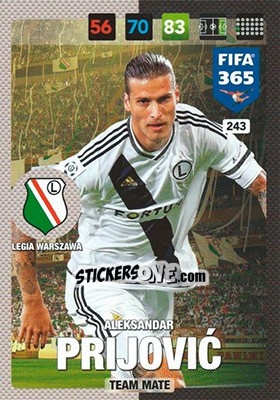 Sticker Aleksandar Prijovic - FIFA 365: 2016-2017. Adrenalyn XL n. 243 - Panini