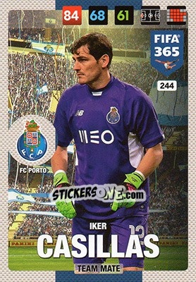 Sticker Iker Casillas - FIFA 365: 2016-2017. Adrenalyn XL n. 244 - Panini