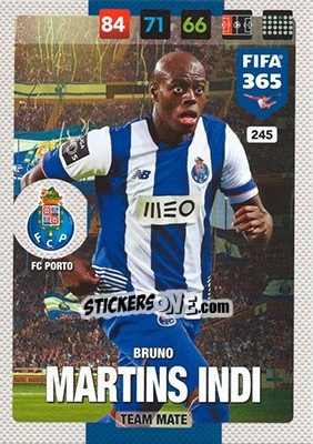 Figurina Bruno Martins Indi - FIFA 365: 2016-2017. Adrenalyn XL - Panini