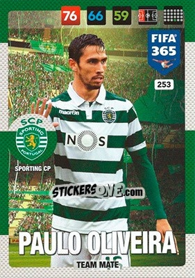 Sticker Paulo Oliveira - FIFA 365: 2016-2017. Adrenalyn XL n. 253 - Panini