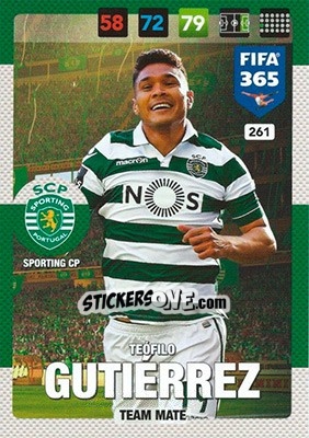 Sticker Teófilo Gutiérrez - FIFA 365: 2016-2017. Adrenalyn XL n. 261 - Panini