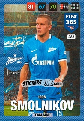 Sticker Igor Smolnikov - FIFA 365: 2016-2017. Adrenalyn XL n. 263 - Panini