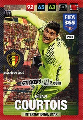 Sticker Thibaut Courtois - FIFA 365: 2016-2017. Adrenalyn XL n. 280 - Panini