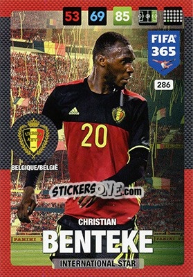 Sticker Christian Benteke - FIFA 365: 2016-2017. Adrenalyn XL n. 286 - Panini