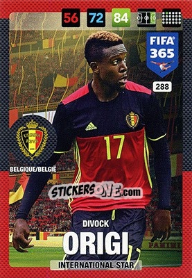 Sticker Divock Origi - FIFA 365: 2016-2017. Adrenalyn XL n. 288 - Panini