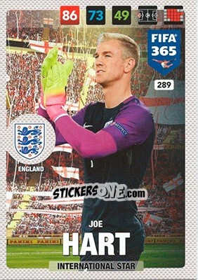 Sticker Joe Hart - FIFA 365: 2016-2017. Adrenalyn XL n. 289 - Panini