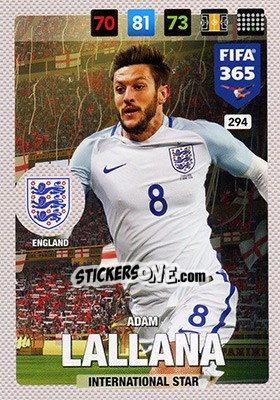 Sticker Adam Lallana - FIFA 365: 2016-2017. Adrenalyn XL - Panini