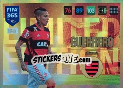 Sticker Paolo Guerrero - FIFA 365: 2016-2017. Adrenalyn XL n. LE-PG - Panini