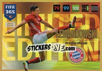Sticker Robert Lewandowski - FIFA 365: 2016-2017. Adrenalyn XL n. LE-RL - Panini