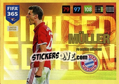 Sticker Thomas Müller - FIFA 365: 2016-2017. Adrenalyn XL n. LE-TM - Panini