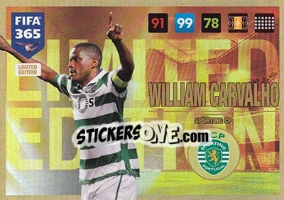 Sticker William Carvalho - FIFA 365: 2016-2017. Adrenalyn XL n. LE-WC - Panini