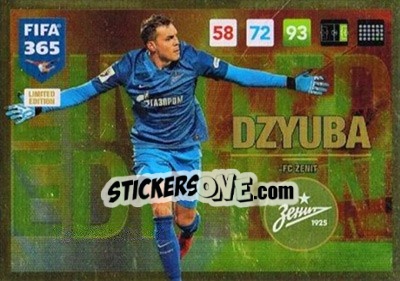 Cromo Artem Dzyuba - FIFA 365: 2016-2017. Adrenalyn XL - Panini