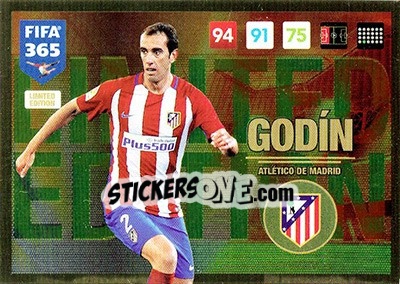 Sticker Diego Godin - FIFA 365: 2016-2017. Adrenalyn XL n. LEU-DG - Panini