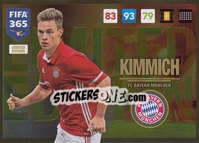 Sticker Joshua Kimmich - FIFA 365: 2016-2017. Adrenalyn XL n. LEU-JK - Panini