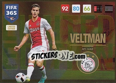 Sticker JoÑ‘l Veltman - FIFA 365: 2016-2017. Adrenalyn XL - Panini