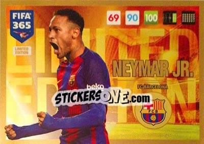 Sticker Neymar Jr. - FIFA 365: 2016-2017. Adrenalyn XL n. LEU-NJ - Panini