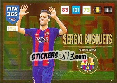 Sticker Sergio Busquets - FIFA 365: 2016-2017. Adrenalyn XL n. LEU-SB - Panini