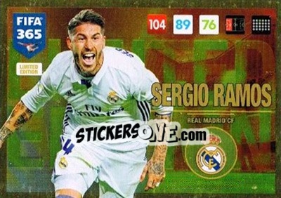 Sticker Sergio Ramos - FIFA 365: 2016-2017. Adrenalyn XL n. LEU-SR - Panini
