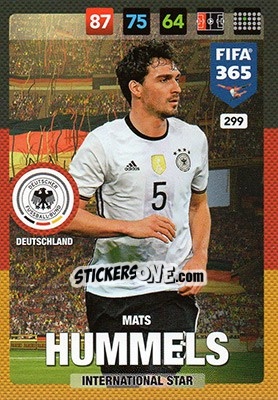 Sticker Mats Hummels - FIFA 365: 2016-2017. Adrenalyn XL - Panini