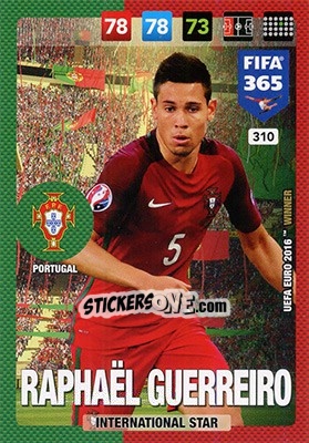 Sticker Raphaël Guerreiro - FIFA 365: 2016-2017. Adrenalyn XL n. 310 - Panini